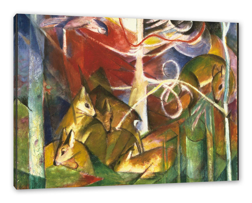 Pixxprint Franz Marc - Rehe im Wald I, Leinwandbild