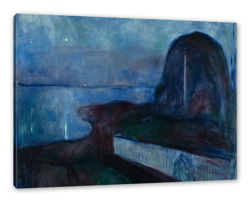 Edvard Munch - Sternennacht Leinwanbild Rechteckig