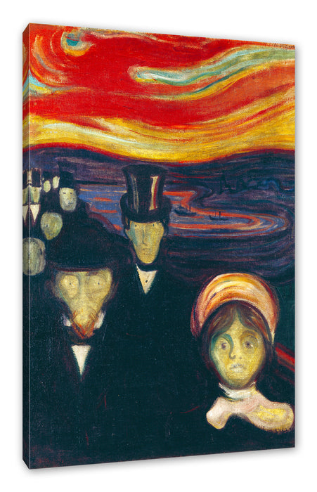 Pixxprint Edvard Munch - Angst, Leinwandbild