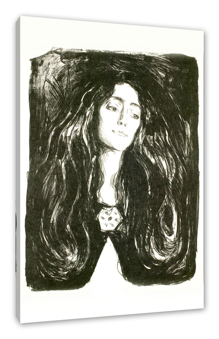 Pixxprint Edvard Munch - Die Brosche - Eva Mudocci, Leinwandbild