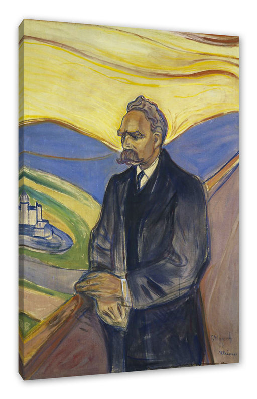 Edvard Munch - Portrait von Friedrich Nietzsche Leinwanbild Rechteckig