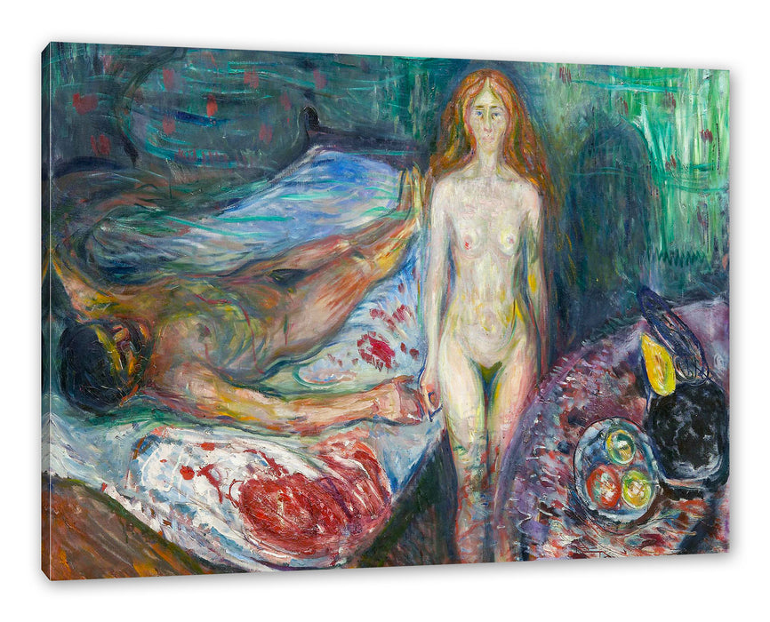 Pixxprint Edvard Munch - Der Tod des Marat I, Leinwandbild