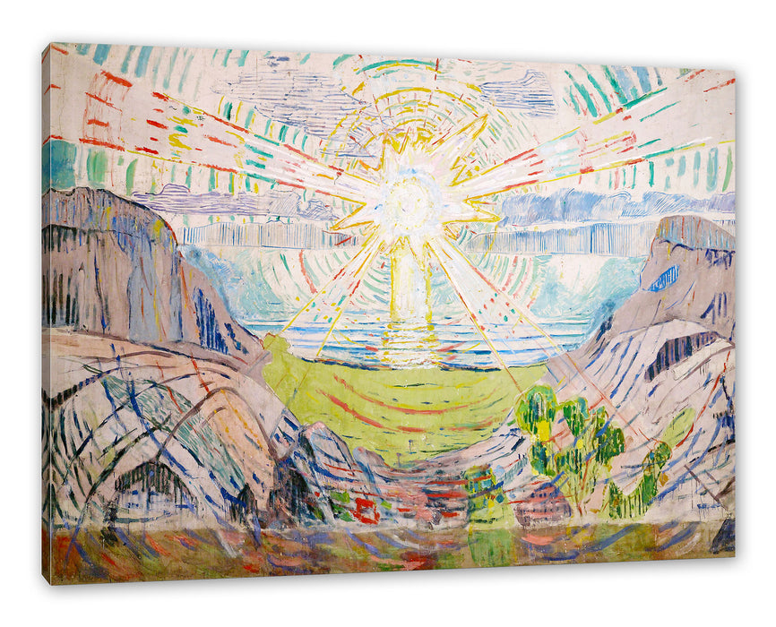 Pixxprint Edvard Munch - Die Sonne, Leinwandbild