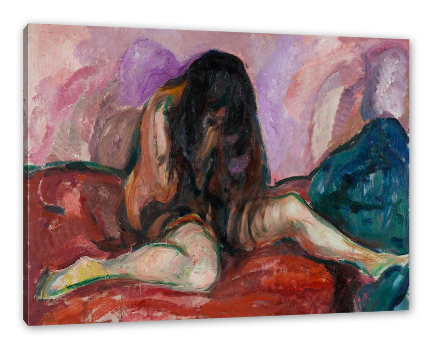 Pixxprint Edvard Munch - Weinende Nackte, Leinwandbild