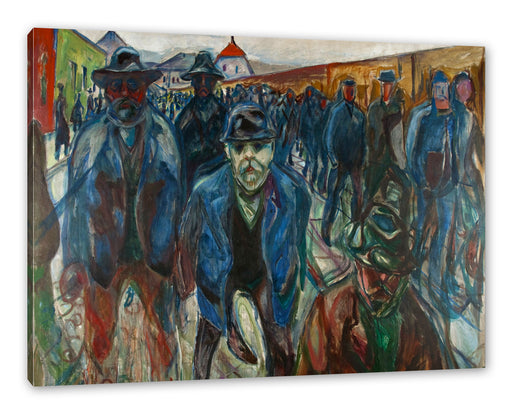 Edvard Munch - Arbeiter auf dem Heimweg Leinwanbild Rechteckig