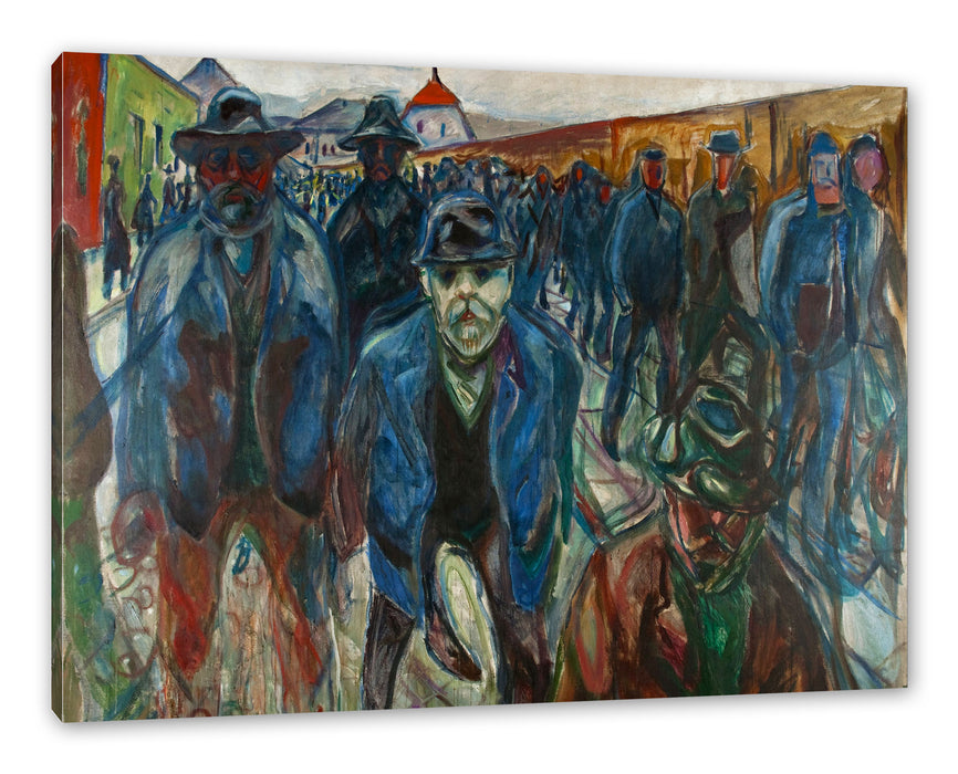 Edvard Munch - Arbeiter auf dem Heimweg Leinwanbild Rechteckig