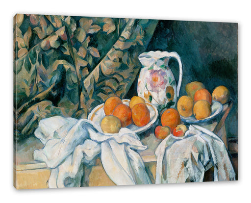 Paul Cézanne  - Stillleben mit Gardine Leinwanbild Rechteckig