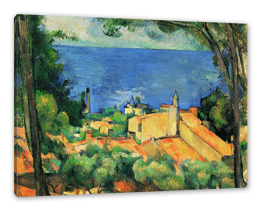 Pixxprint Paul Cézanne - L'Estaque, Leinwandbild