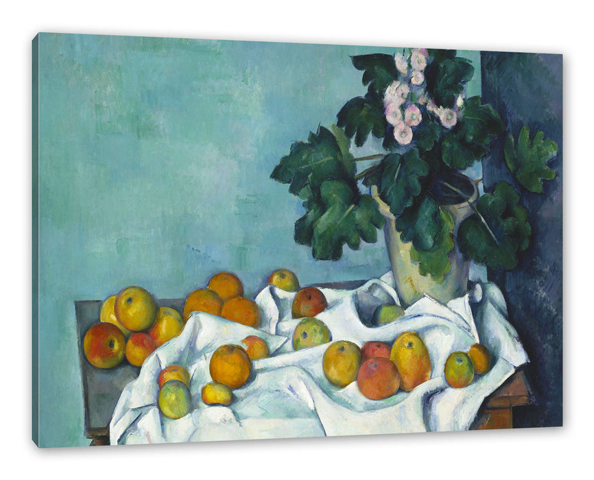 Pixxprint Paul Cézanne - Stillleben mit Äpfeln und einem Topf, Leinwandbild