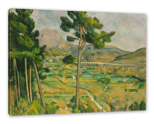 Paul Cézanne  - Mont Sainte Victoire und das Viadukt Leinwanbild Rechteckig