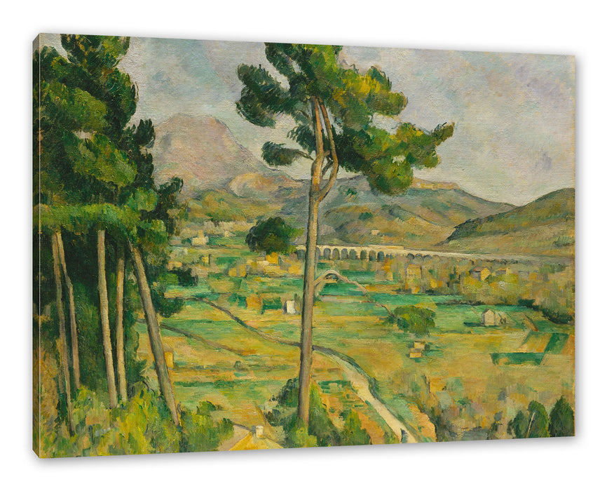 Pixxprint Paul Cézanne - Mont Sainte Victoire und das Viadukt, Leinwandbild