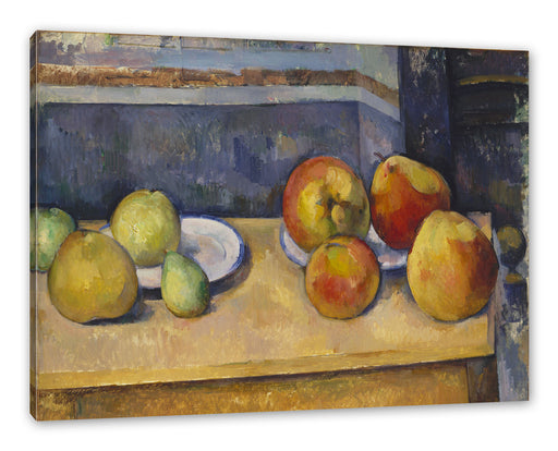 Paul Cézanne  - Stillleben mit Äpfel und Birnen.  Leinwanbild Rechteckig