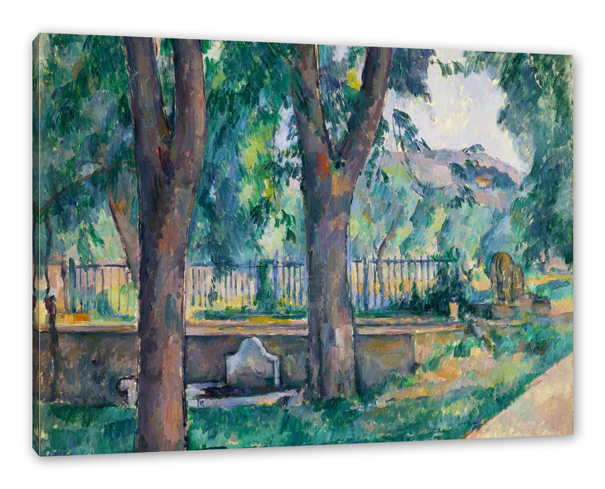 Pixxprint Paul Cézanne - Das Becken beim Jas de Bouffan, Leinwandbild