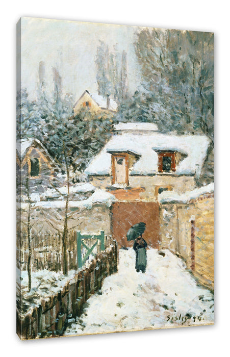 Alfred Sisley - Schnee in Louveciennes Leinwanbild Rechteckig