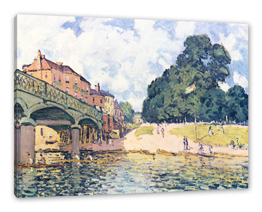 Alfred Sisley - Bridge At Hampton Court Leinwanbild Rechteckig