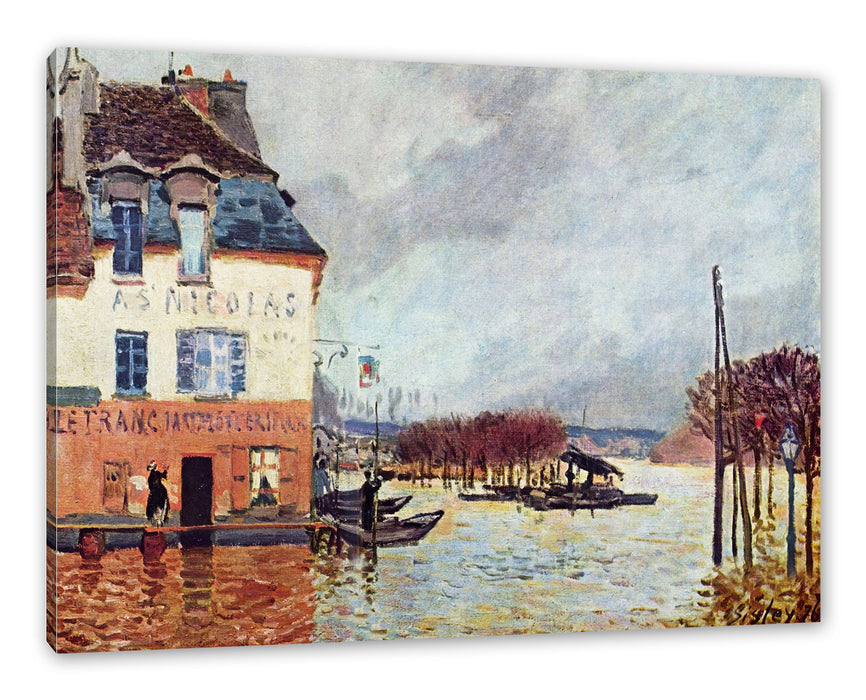 Pixxprint Alfred Sisley - Flood at Pont-Marley  , Leinwandbild