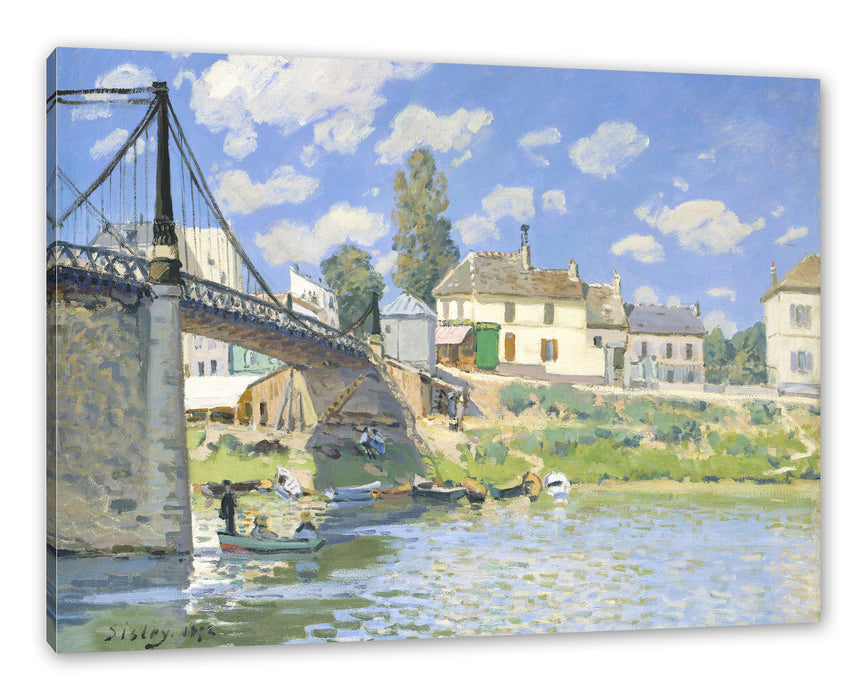 Pixxprint Alfred Sisley - Bridge at Villeneuve-la-Garenne, Leinwandbild