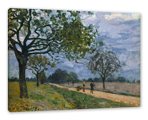 Alfred Sisley - The Road from Versailles to Louvecienne Leinwanbild Rechteckig