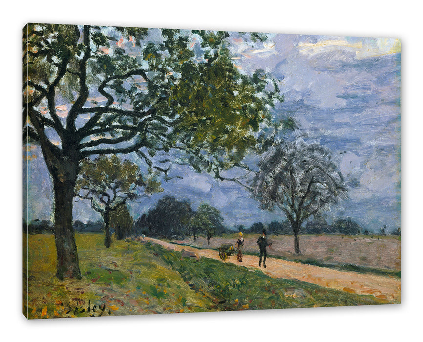 Pixxprint Alfred Sisley - The Road from Versailles to Louvecienne, Leinwandbild