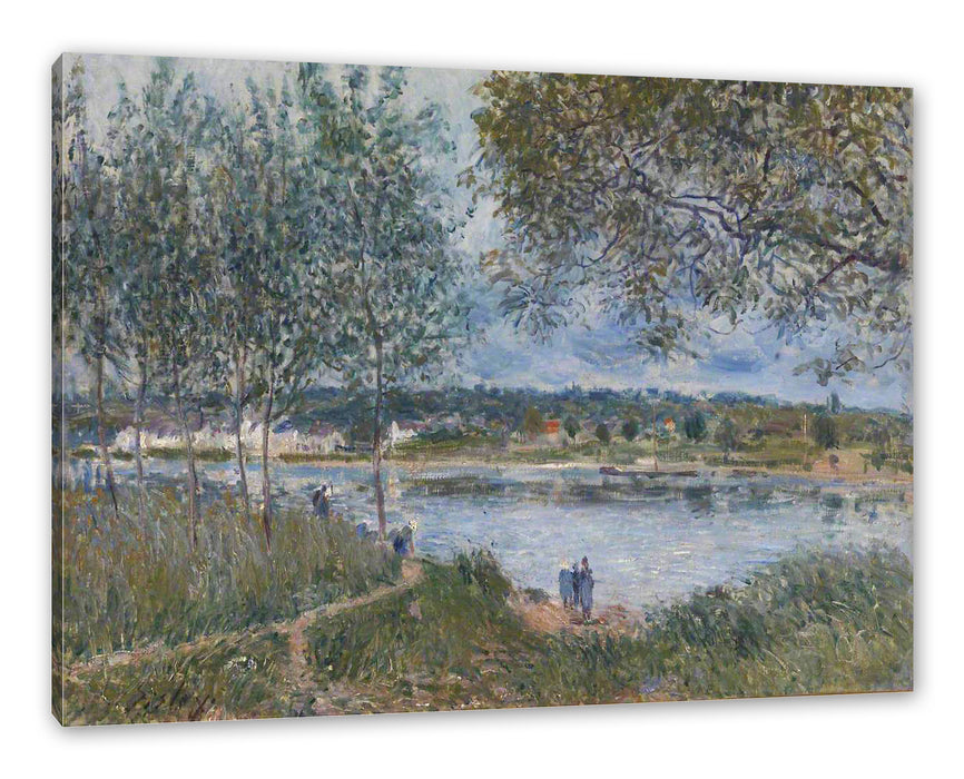 Alfred Sisley - By Way of the Old Ferry  Leinwanbild Rechteckig