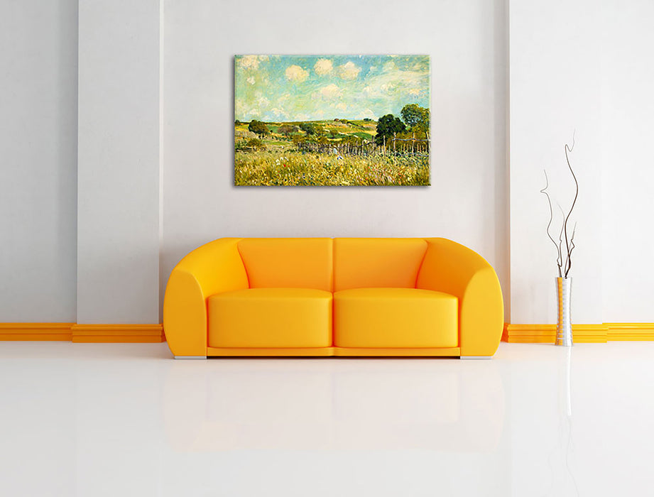 Alfred Sisley - Meadow  Leinwandbild im Wohnzimmer Rechteckig