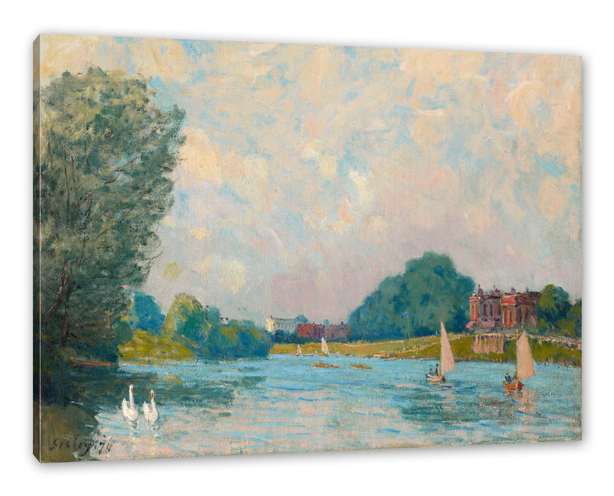 Alfred Sisley - Thames at Hampton Court  Leinwanbild Rechteckig