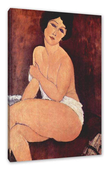 Pixxprint Amedeo Modigliani - Sitzende Nackte auf Divan, Leinwandbild