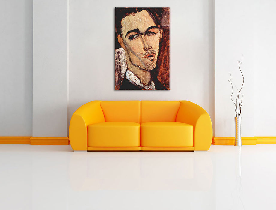 Amedeo Modigliani - Portrait von Celso Lagar Leinwandbild im Wohnzimmer Rechteckig