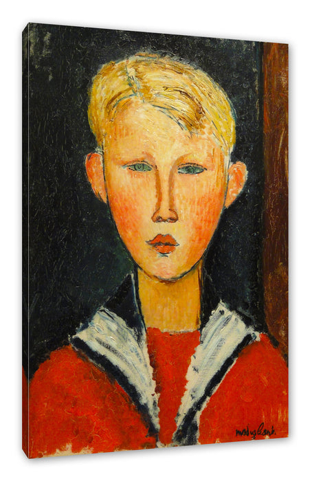 Amedeo Modigliani - Der Junge mit den blauen Augen  Leinwanbild Rechteckig