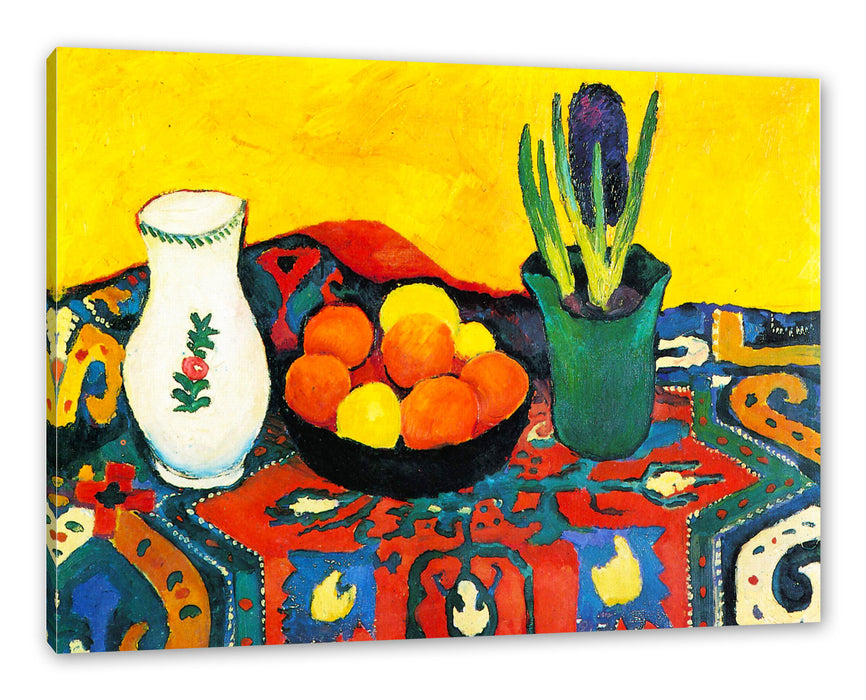 August Macke - Stillleben Still Life Hyacinths Carpet  Leinwanbild Rechteckig