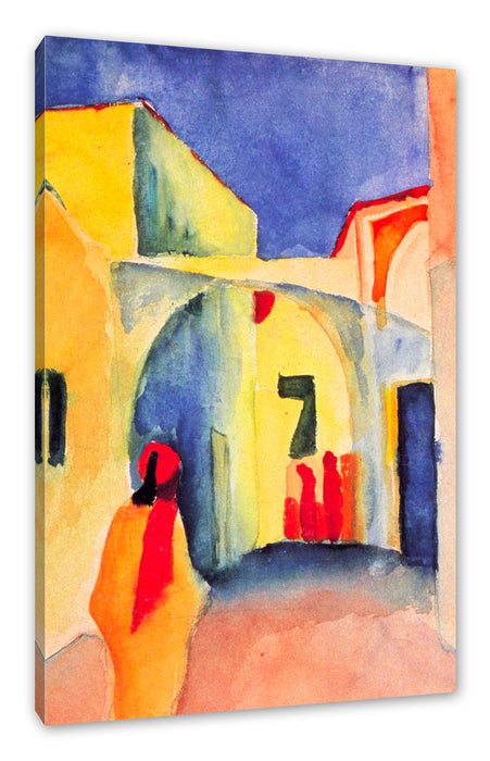 Pixxprint August Macke - Blick auf eine Allee in Tunis , Leinwandbild