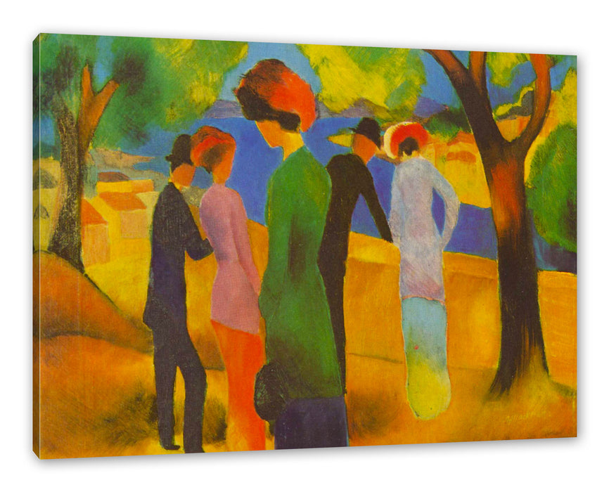 Pixxprint August Macke - Dame in grüner Jacke , Leinwandbild