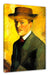 August Macke - Selbstportrait mit Hut  Leinwanbild Rechteckig