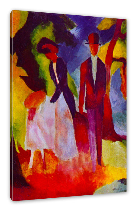 August Macke - Leute am blauen See  Leinwanbild Rechteckig