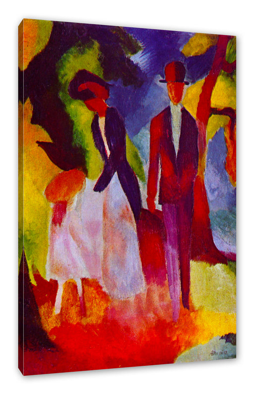 August Macke - Leute am blauen See  Leinwanbild Rechteckig