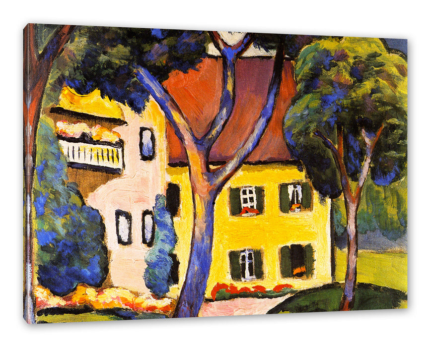 Pixxprint August Macke - Staudacher Haus Tegernsee, Leinwandbild