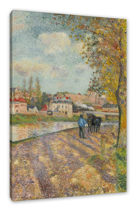 Pixxprint Camille Pissarro - CHEMIN DE LÉCLUSE SAINT-OUEN-L?AUM, Leinwandbild