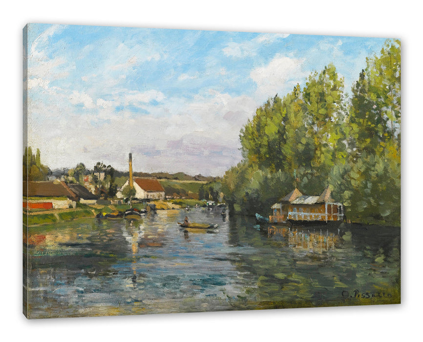 Pixxprint Camille Pissarro - LA SEINE À PORT-MARLY , Leinwandbild