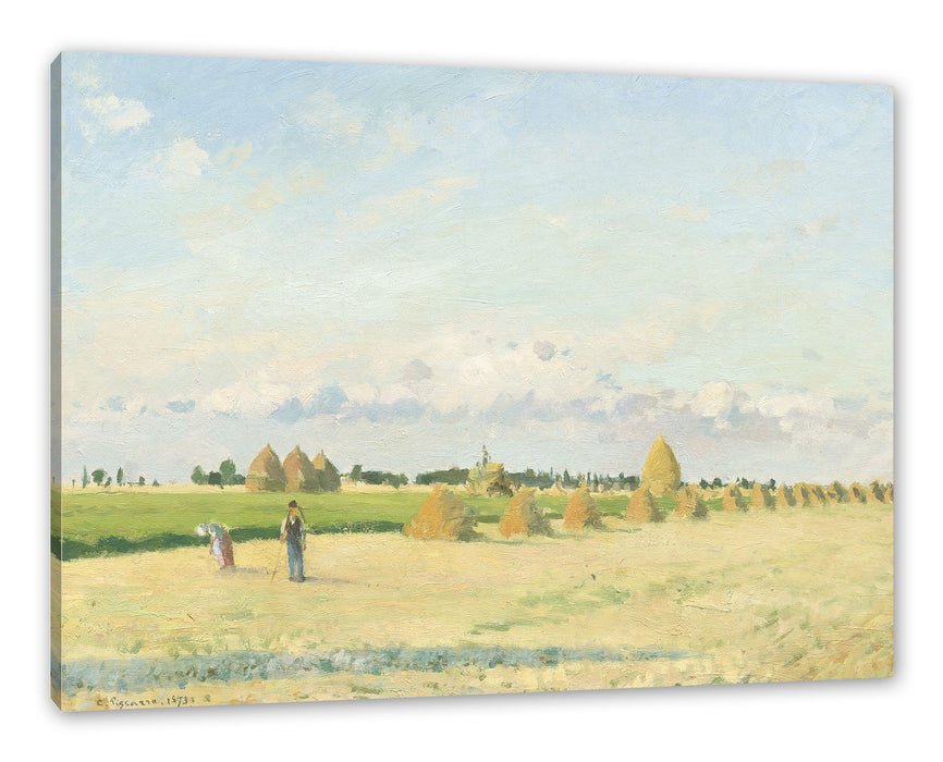 Pixxprint Camille Pissarro - Landscape with Wheat Field , Leinwandbild