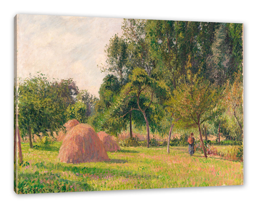 Pixxprint Camille Pissarro - Haystacks Morning Eragny , Leinwandbild