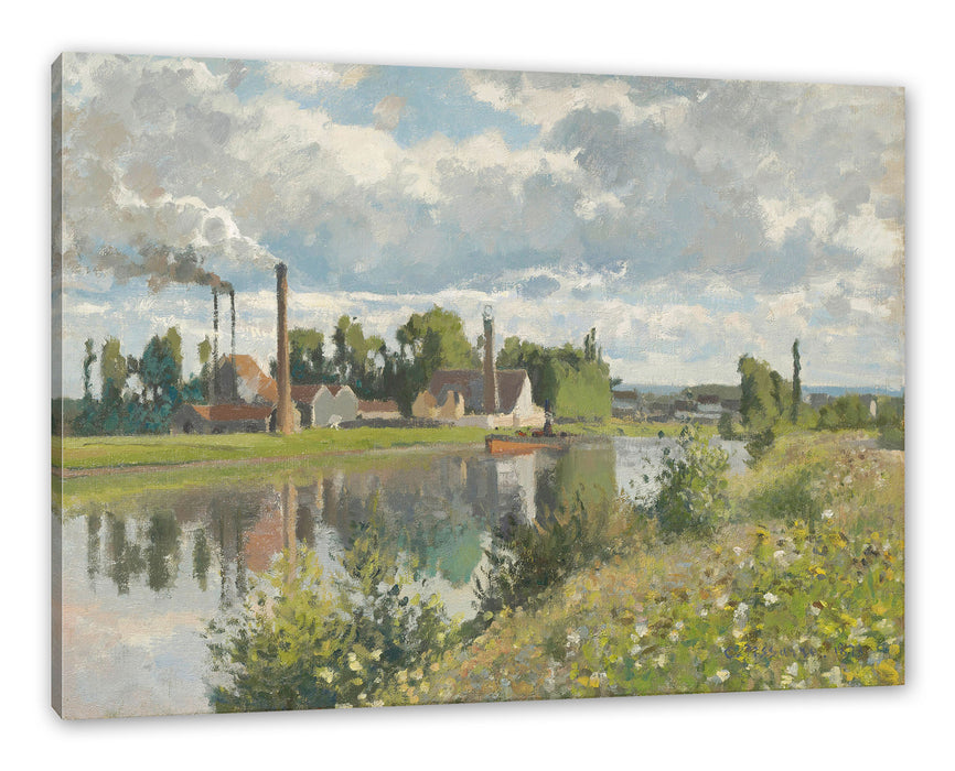 Pixxprint Camille Pissarro - Usine au bord de l'Oise Saint-Ouen L, Leinwandbild