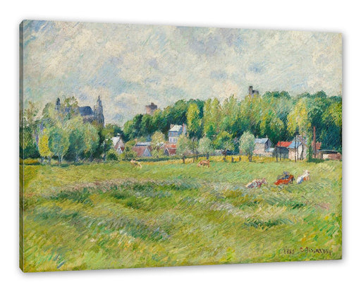 Camille Pissarro - PRAIRIES À GISORS  Leinwanbild Rechteckig