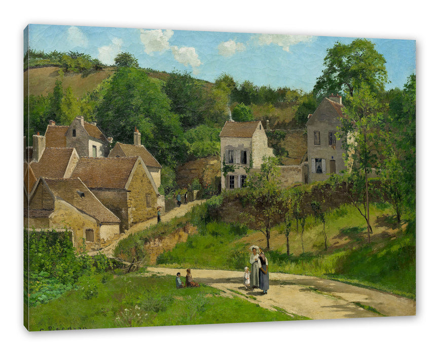 Pixxprint Camille Pissarro - The Hermitage at Pontoise , Leinwandbild