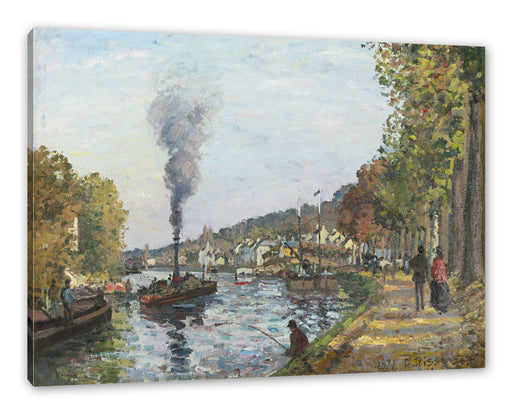 Camille Pissarro - LA SEINE À BOUGIVAL  Leinwanbild Rechteckig