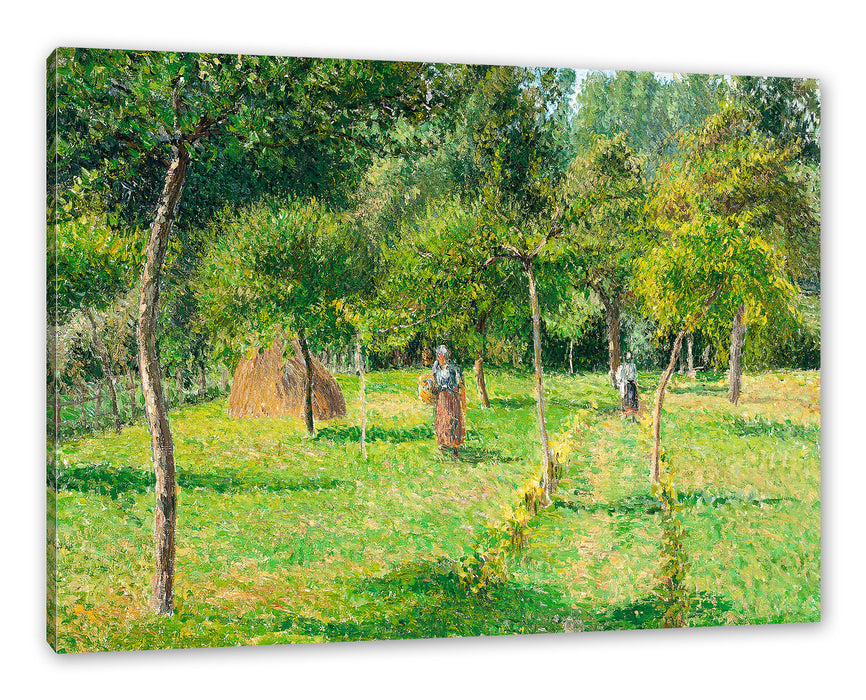 Camille Pissarro - Le jardin à Éragny Leinwanbild Rechteckig