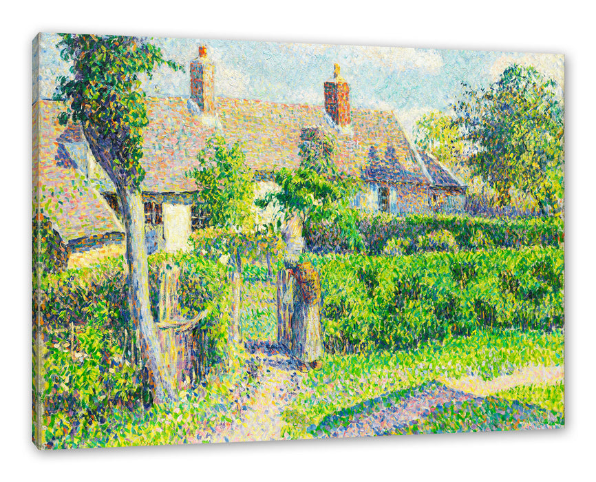 Pixxprint Camille Pissarro - Maisons de paysans , Leinwandbild