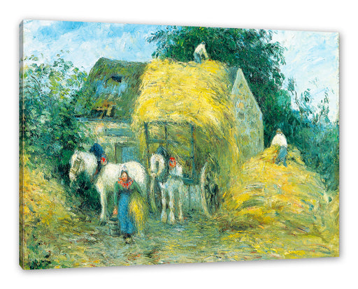 Camille Pissarro - The Hay Cart Montfoucault Leinwanbild Rechteckig