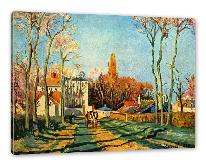 Pixxprint Camille Pissarro - Entrée du village de Voisin , Leinwandbild