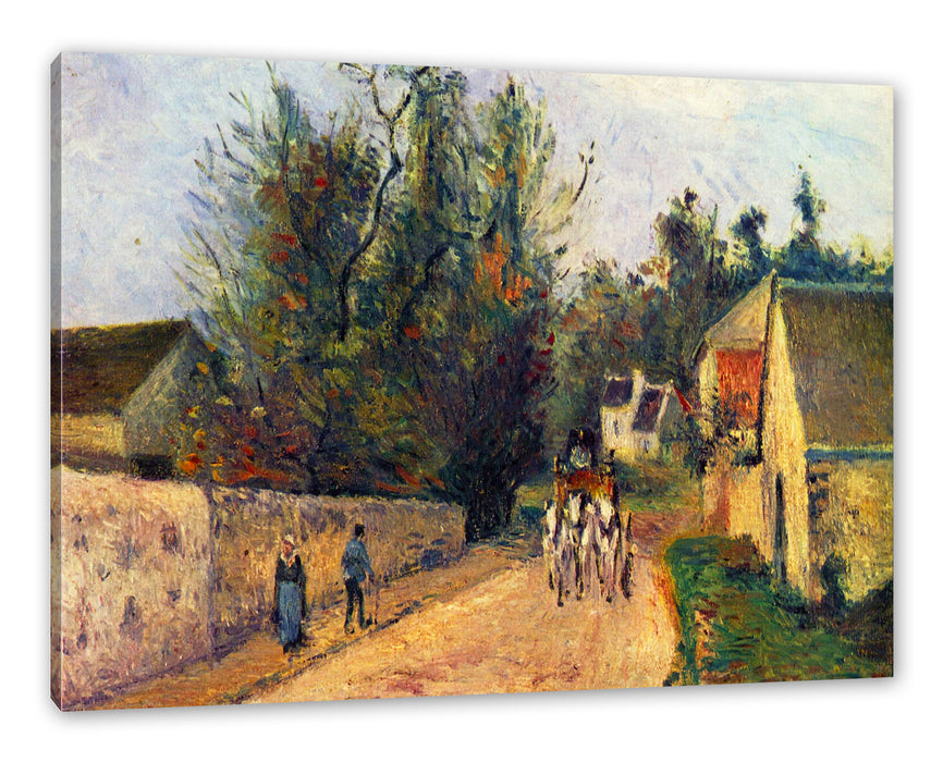 Camille Pissarro - La diligence route d'Ennery à l'Her Leinwanbild Rechteckig