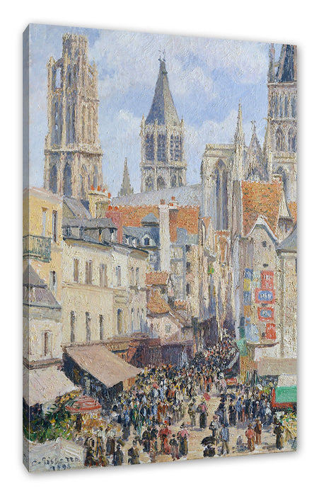 Pixxprint Camille Pissarro - Rouen Rue de l'Épicerie , Leinwandbild